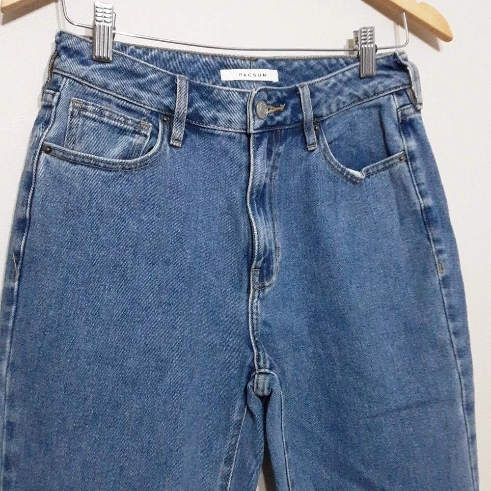 Pacsun women mom high rise jean 26 Y2K Retro Blue Casual Vacation - Picture 3 of 9